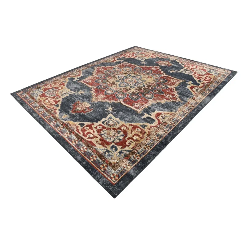 zafiro medallon floral persa en azul oscuro