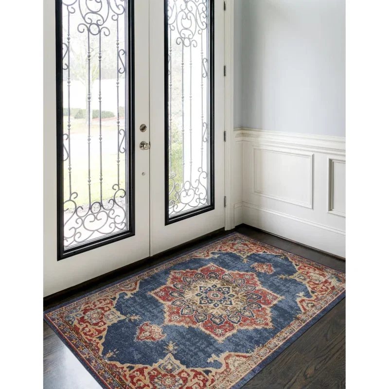 zafiro medallon floral persa en azul oscuro