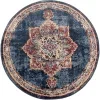 zafiro medallon floral persa en azul oscuro