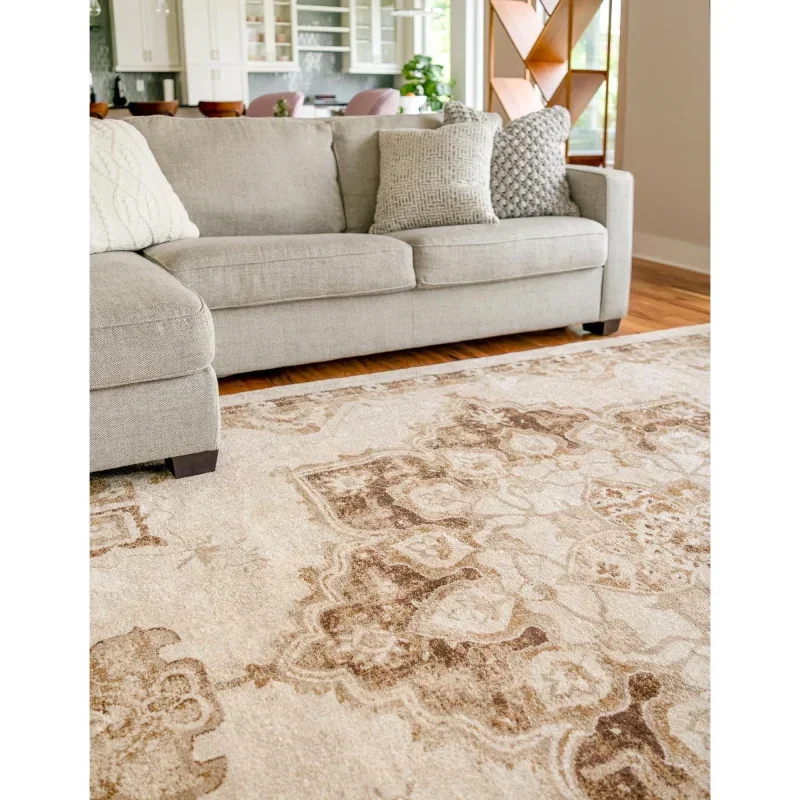 zafiro medallon floral persa en beige