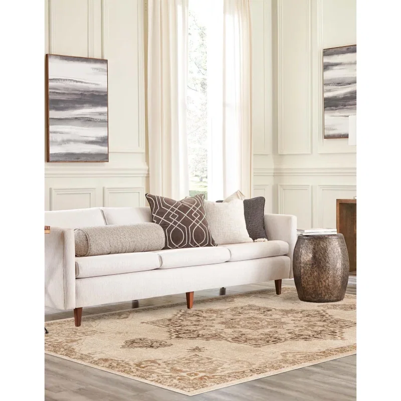 zafiro medallon floral persa en beige