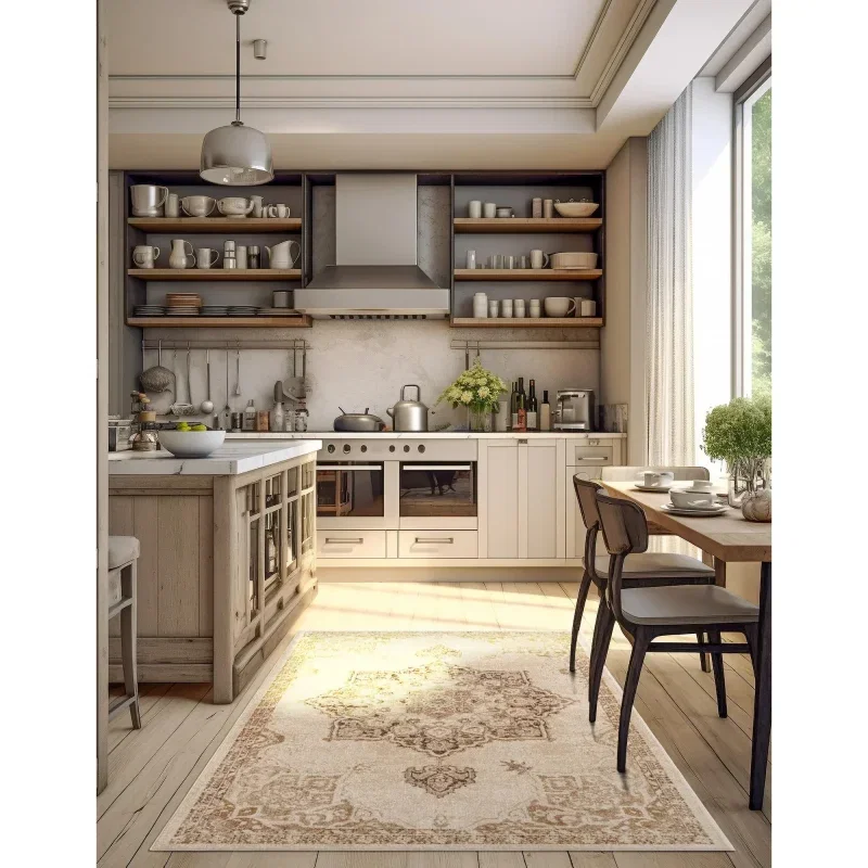 zafiro medallon floral persa en beige
