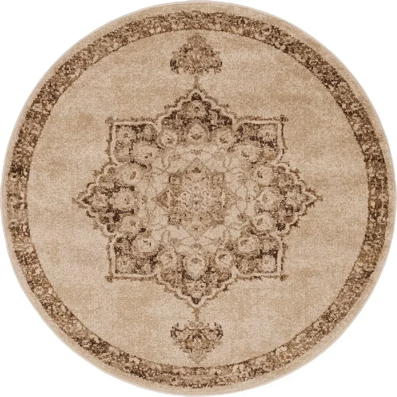 zafiro medallon floral persa en beige