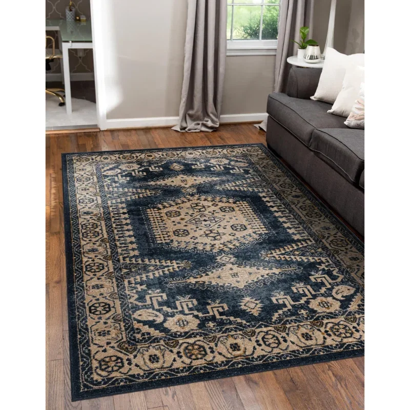 zafiro medallon geometrico en azul oscuro