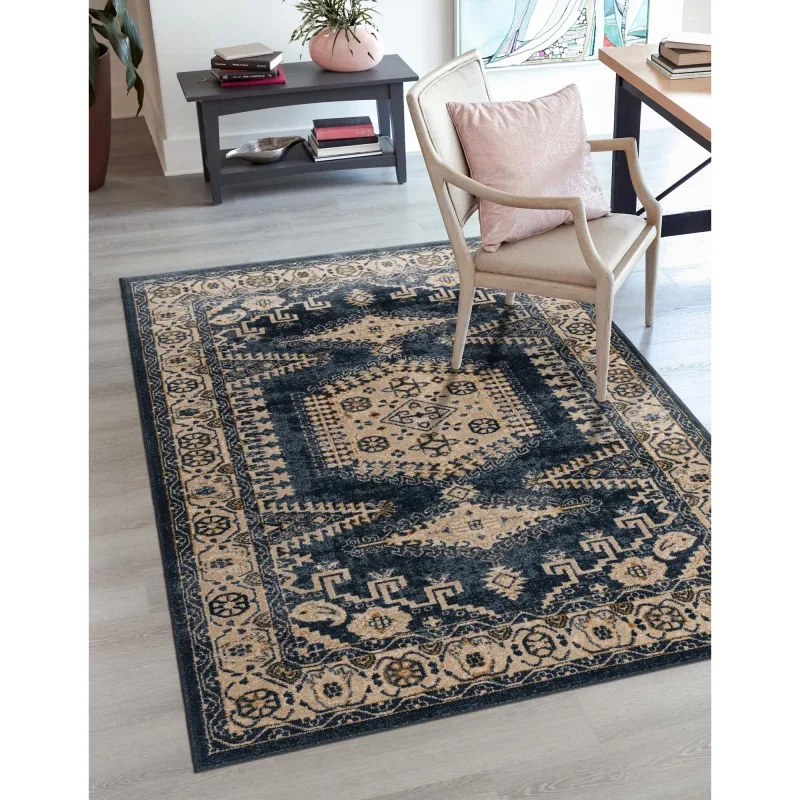 zafiro medallon geometrico en azul oscuro
