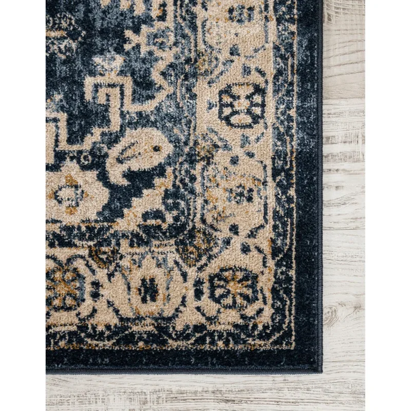 zafiro medallon geometrico en azul oscuro
