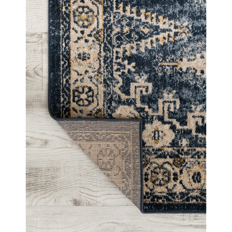 zafiro medallon geometrico en azul oscuro
