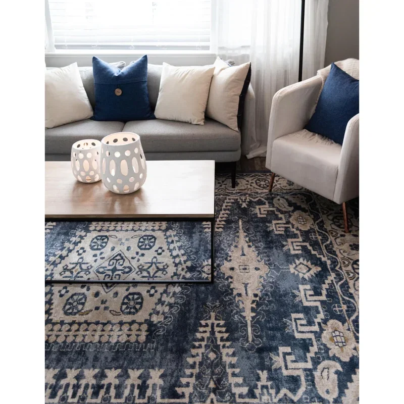 zafiro medallon geometrico en azul oscuro