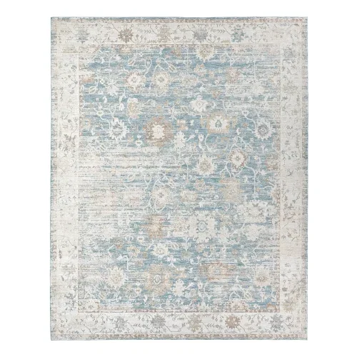 Tapete Zarina Floral Oriental Vintage en Beige y Azul