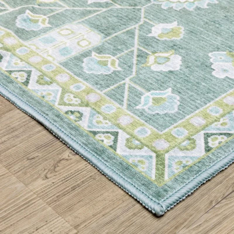 Tapete Adina Botánico en Verde Salvia con Lima