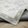 Tapete Adina Floral en Azul Grisáceo con Verde Salvia