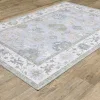 Tapete Adina Floral en Azul Grisáceo con Verde Salvia