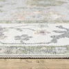 Tapete Adina Floral en Azul Grisáceo con Verde Salvia