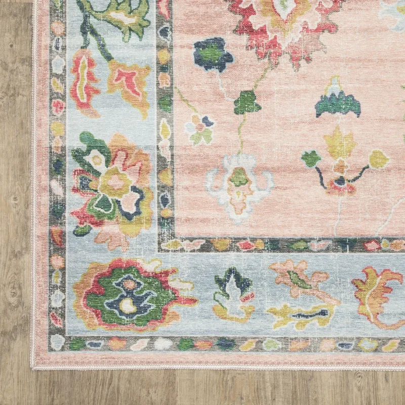 Tapete Adina Floral en Rosa con Marfil