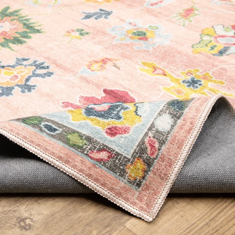 Tapete Adina Floral en Rosa con Marfil