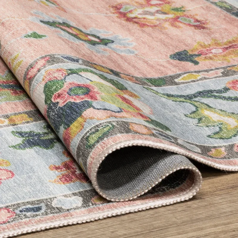 Tapete Adina Floral en Rosa con Marfil