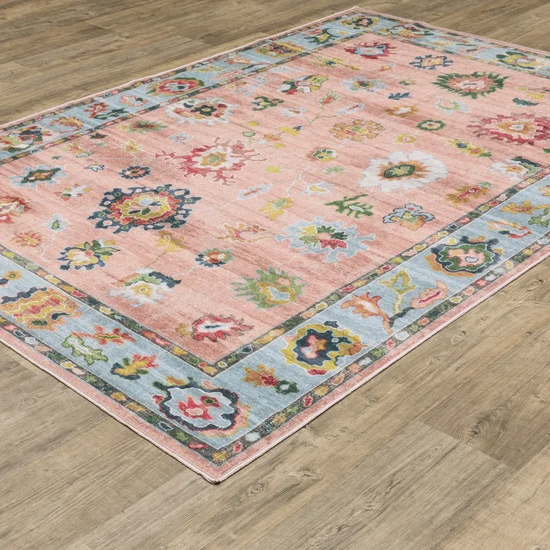 Tapete Adina Floral en Rosa con Marfil