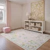 Tapete Adina Floral en Rosa Pastel con Verde