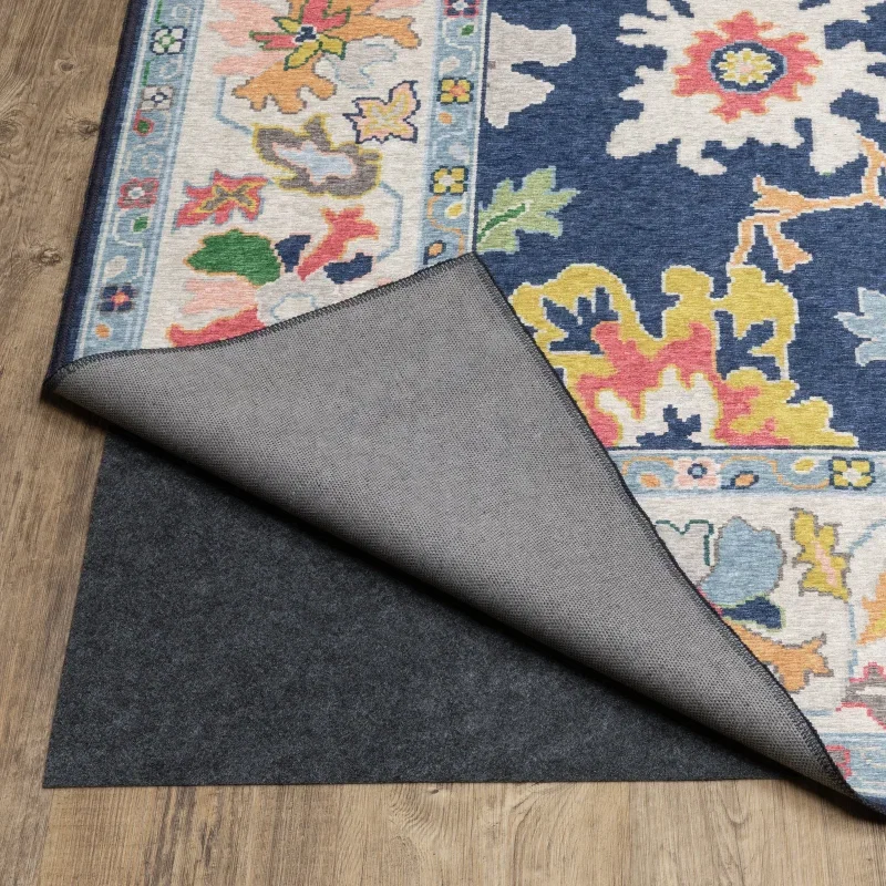 Tapete Adina Floral Vibrante en Azul Marino