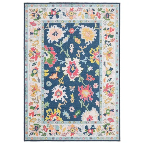 Tapete Adina Floral Vibrante en Azul Marino