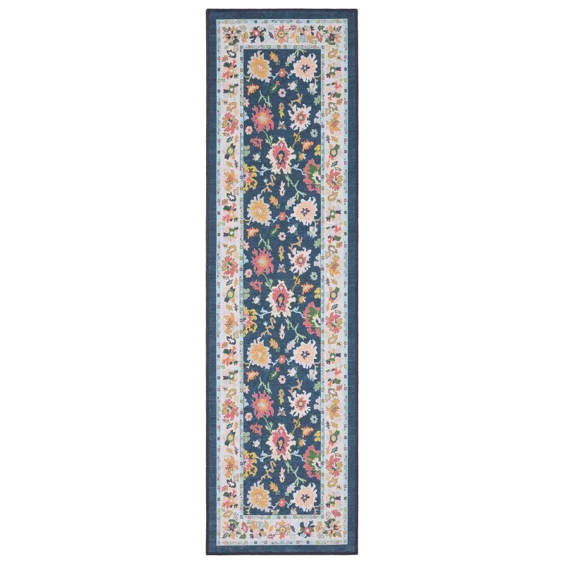 Tapete Adina Floral Vibrante en Azul Marino