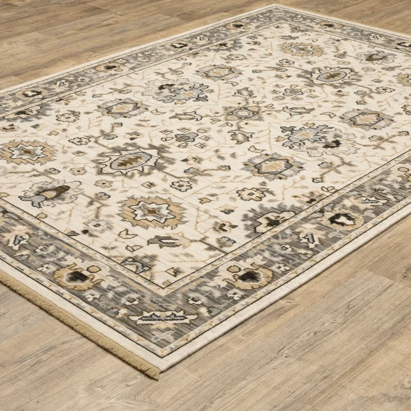 Tapete Alameda Floral Ornamental en Marfil