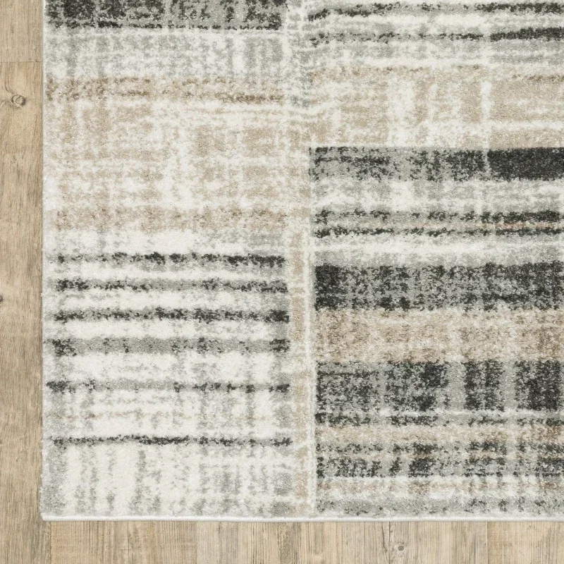 Tapete Ambrosia Bloques en Beige con Carbón