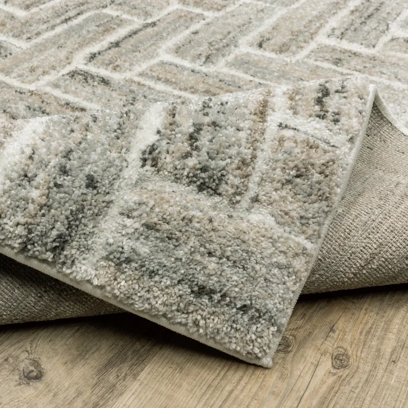 Tapete Ambrosia Espiga en Beige Gris