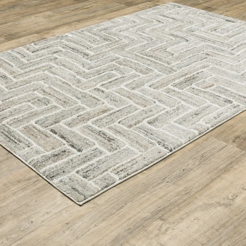 Tapete Ambrosia Espiga en Beige Gris