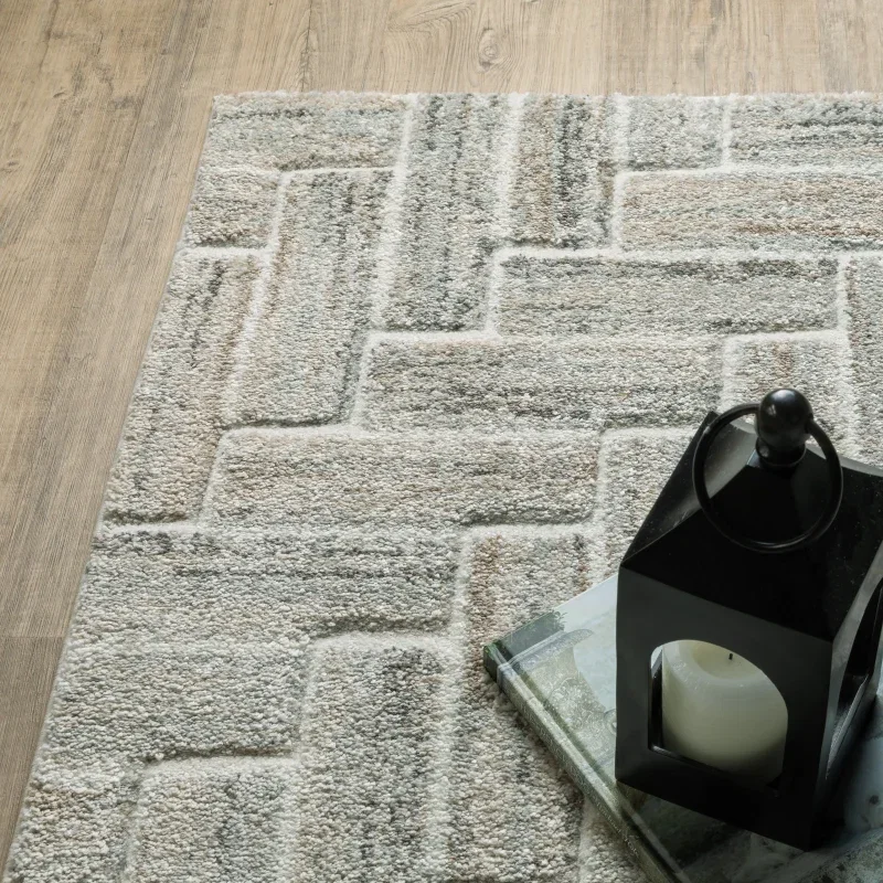 Tapete Ambrosia Espiga en Beige Gris