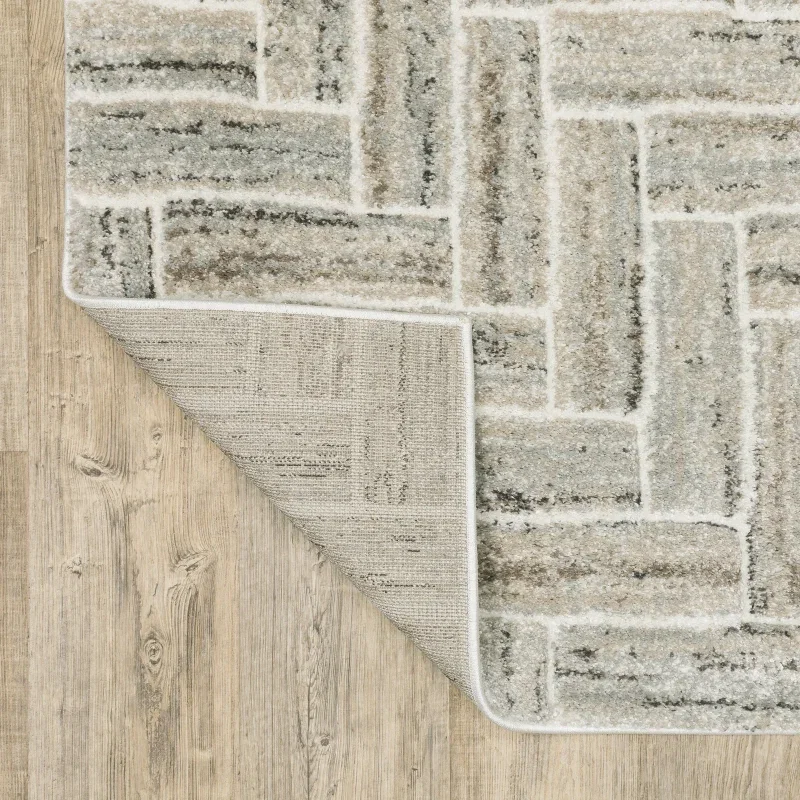 Tapete Ambrosia Espiga en Beige Gris