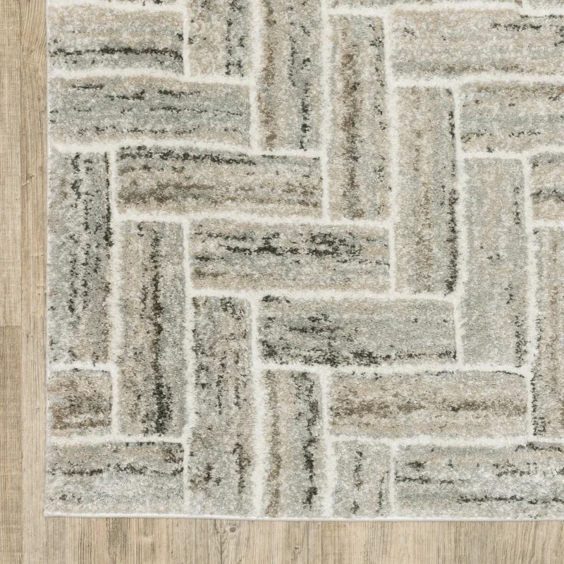Tapete Ambrosia Espiga en Beige Gris