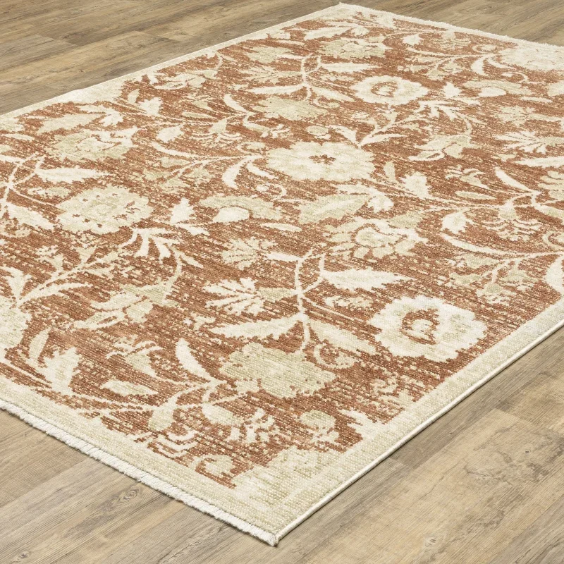 Tapete Borgoña Floral en Terracota