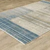 Tapete Bruma Bloques en Azul sobre el piso 4