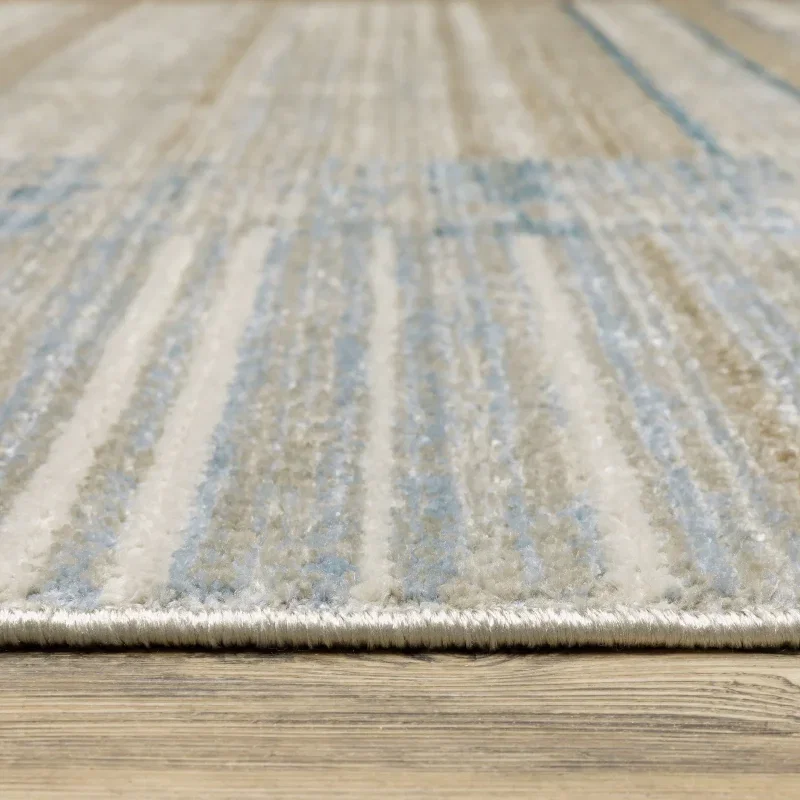 Tapete Bruma Bloques en Azul, detalle de la textura 2