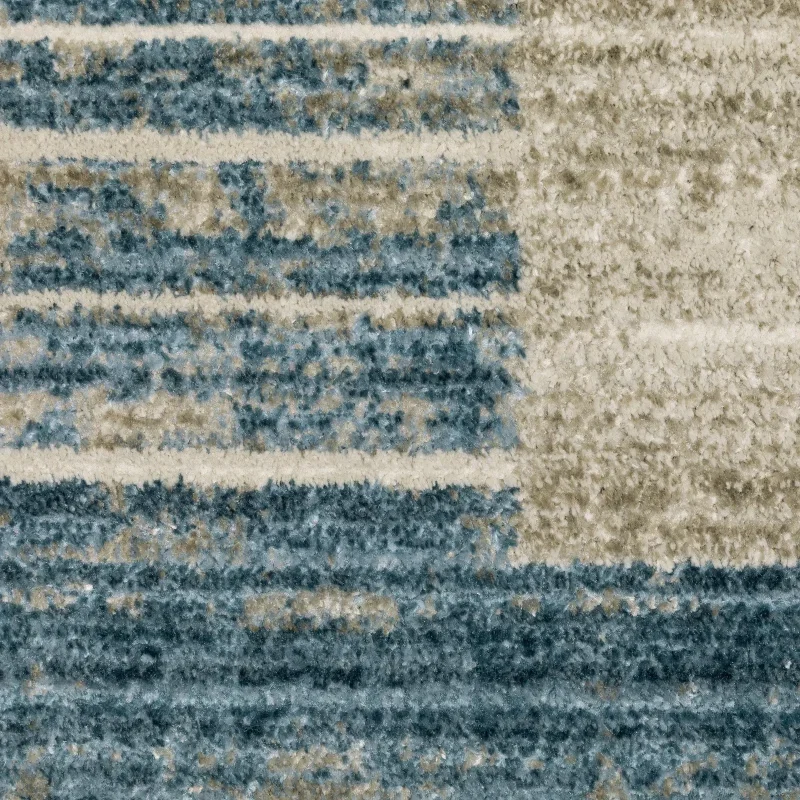 Tapete Bruma Bloques en Azul, detalle de la textura 3