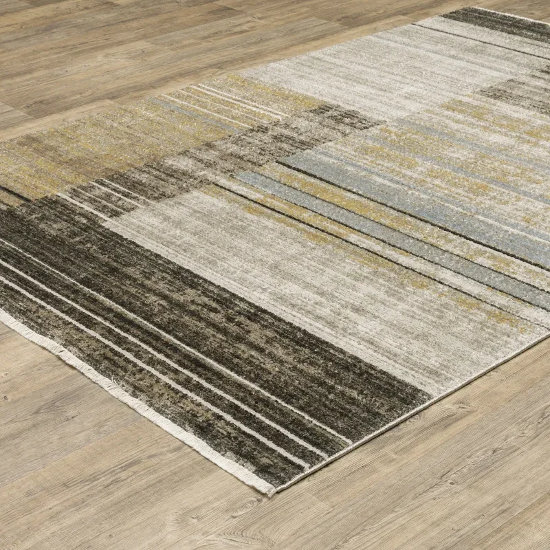Tapete Bruma Bloques en Beige con Carbón