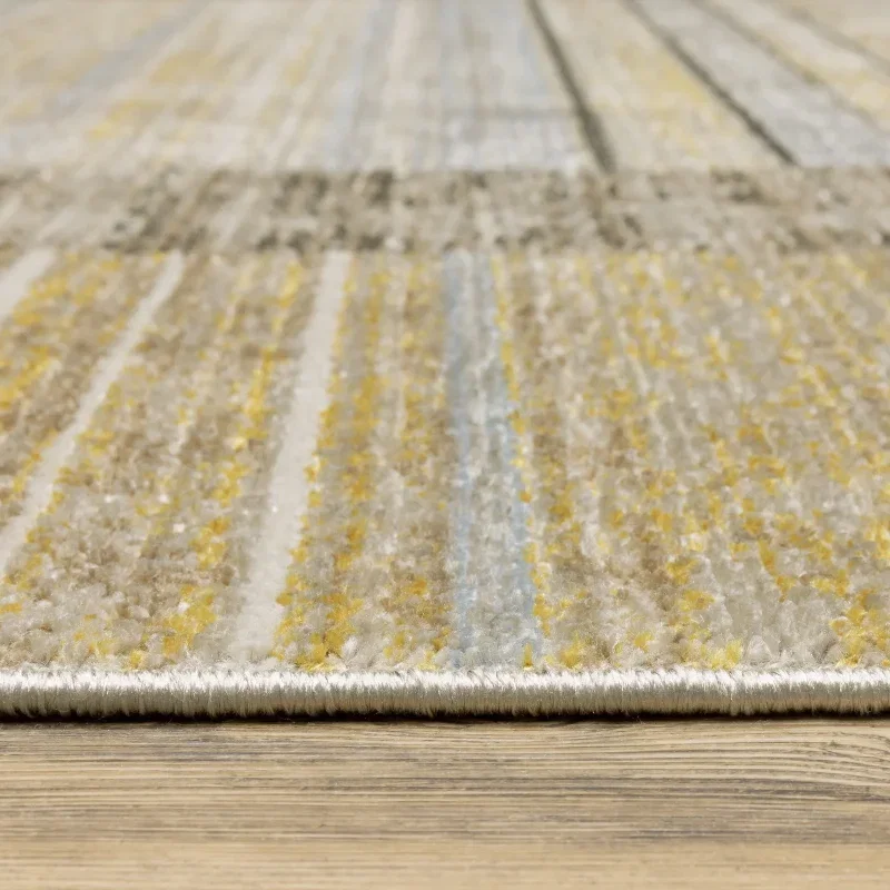 Tapete Bruma Bloques en Beige con Carbón