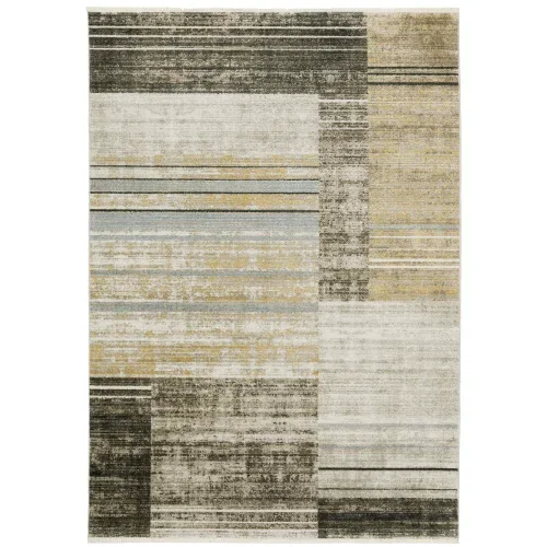 Tapete Bruma Bloques en Beige con Carbón