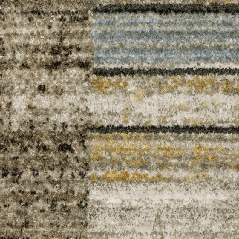 Tapete Bruma Bloques en Beige con Carbón