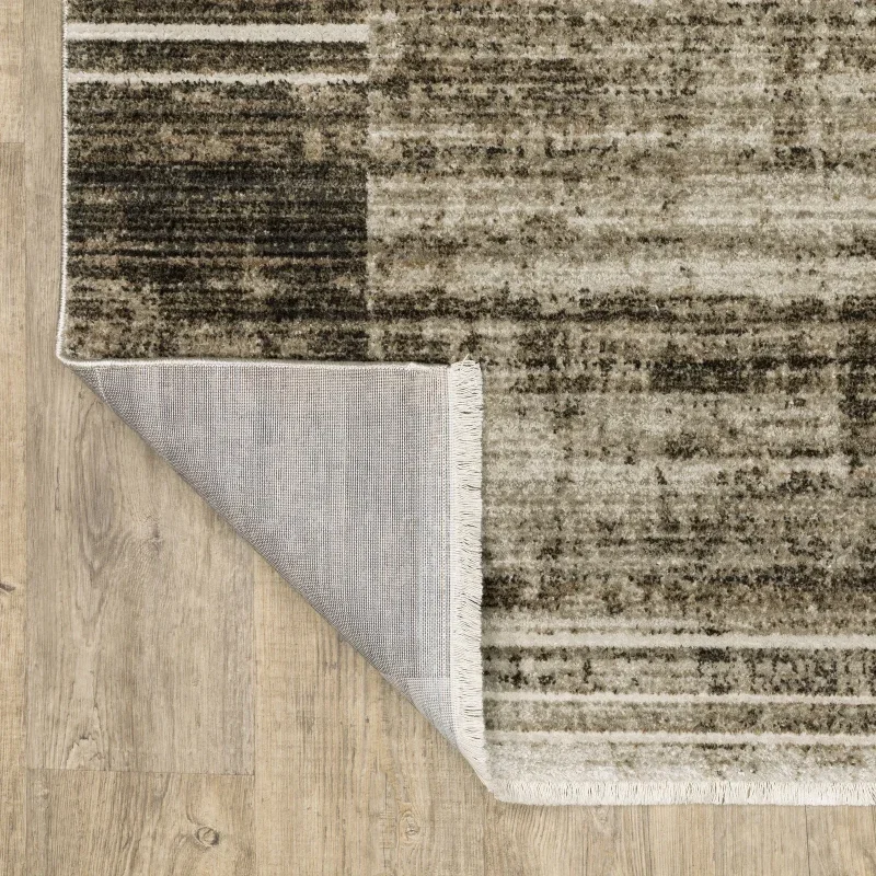 Tapete Bruma Bloques en Beige con Carbón