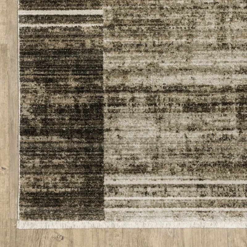 Tapete Bruma Bloques en Beige con Carbón