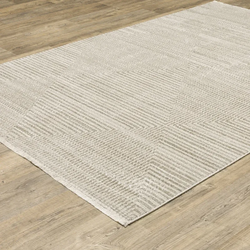 Tapete Bruma Geométrico Tonal en Marfil