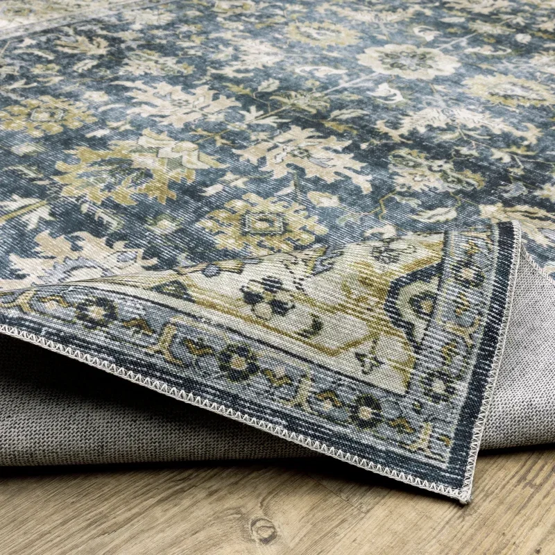 Tapete Carlota Floral en Azul Pizarra, detalle de la textura 4