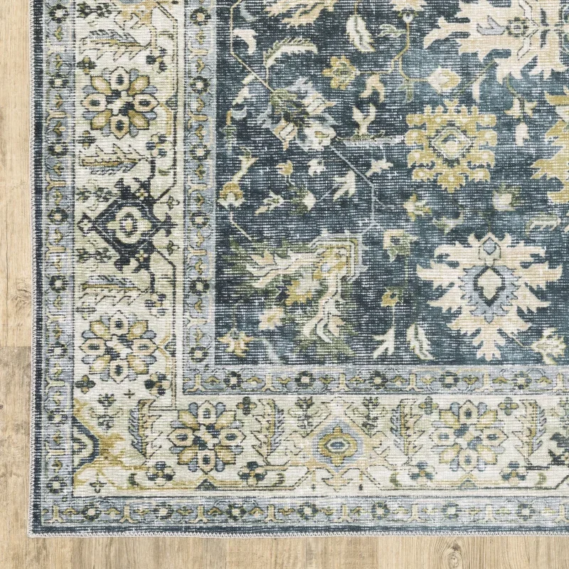 Tapete Carlota Floral en Azul Pizarra, detalle de la textura 3