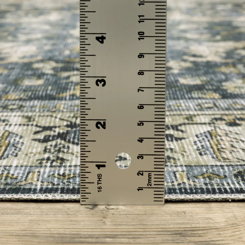 Tapete Carlota Floral en Azul Pizarra, detalle del grosor