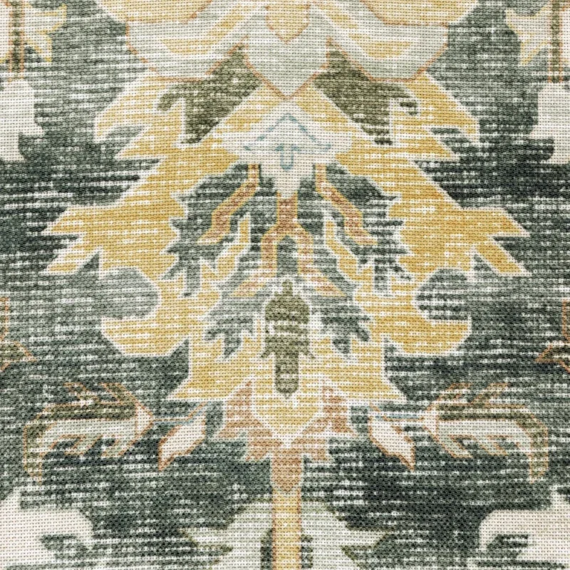 Tapete Carlota Floral en Verde Oliva