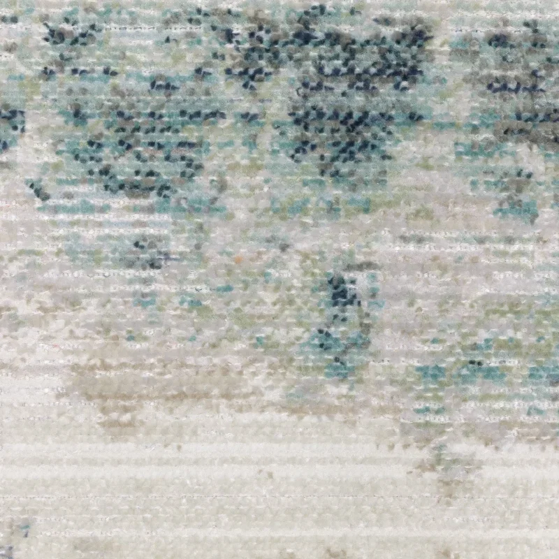 Tapete Cava Abstracto en Marfil con Azul Petróleo, detalle de la textura 2