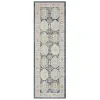 Tapete Cava Medallones en Azul Marino con Beige