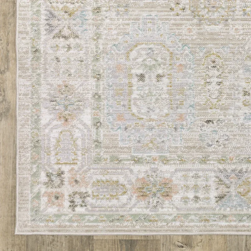 Tapete Cava Persa en Beige con Azul
